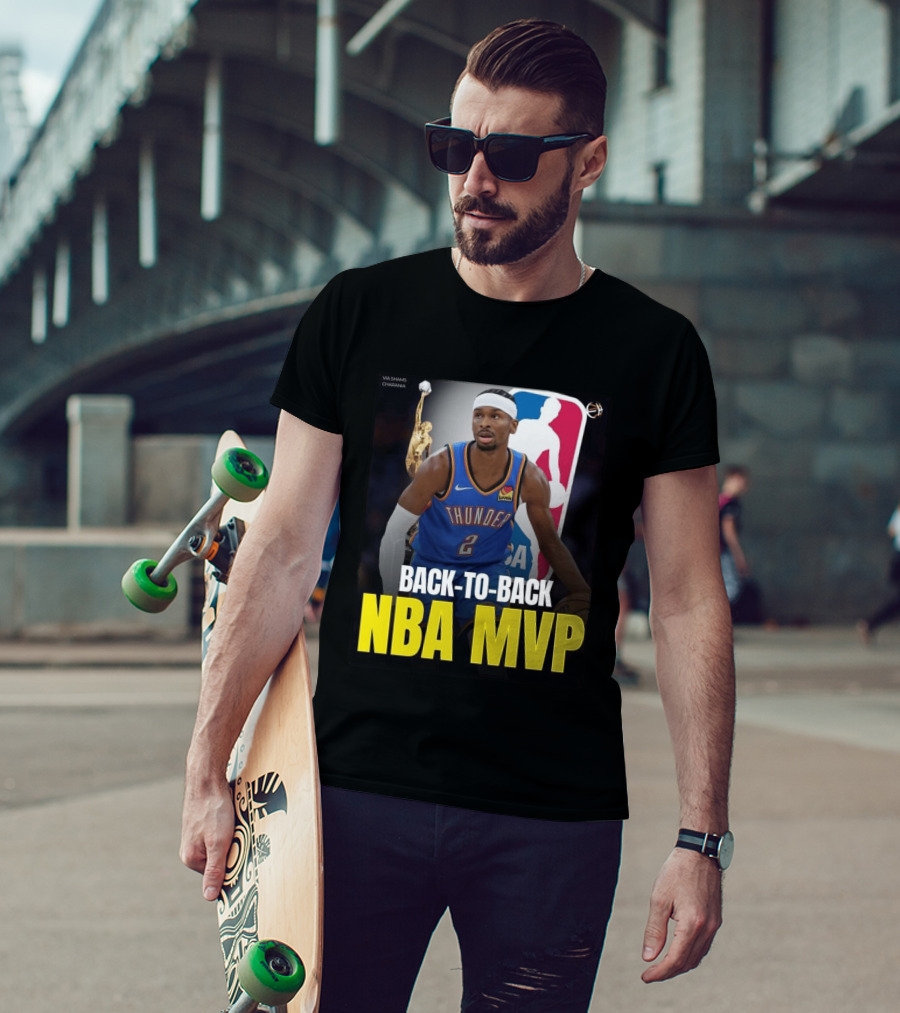 BACK TO BACK NBA MVP 2026 Shai Gilgeous Alexander Thunder Via Shams Charania T-Shirt