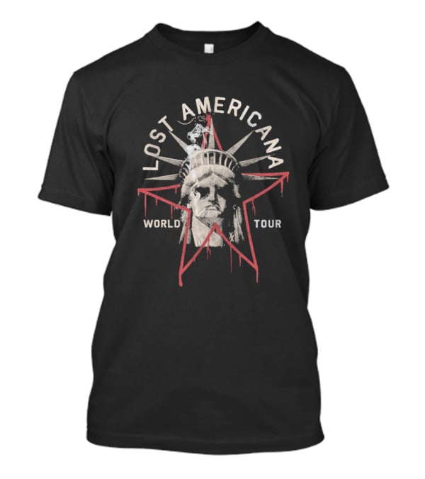Machine Gun Kelly MGK Lost Americana World Tour 2026 Liberty Tour Statue Of Liberty Star T-Shirt