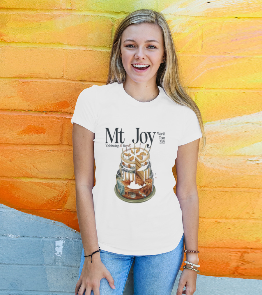 Mt. Joy Celebrating 10 Years World Tour 2026 Cake T-Shirt