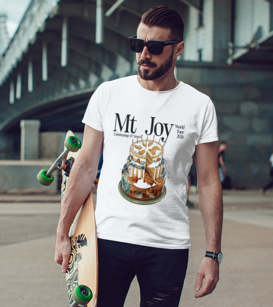 Mt. Joy Celebrating 10 Years World Tour 2026 Cake T-Shirt