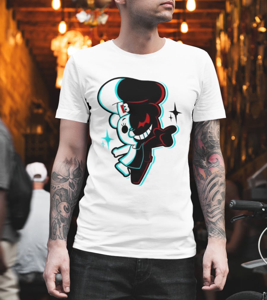 Danganronpa Monokuma Funkin B Symbol Neon T-Shirt