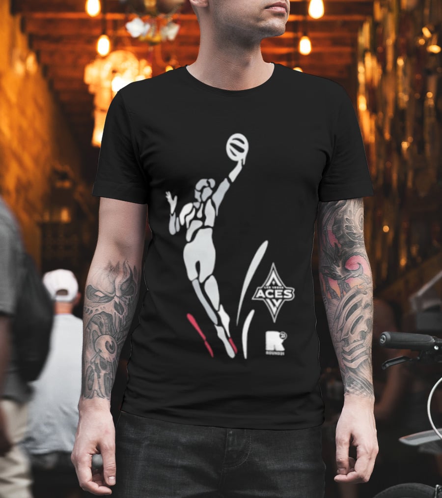 WNBA Las Vegas Aces Round21 Victory Dunk T-Shirt