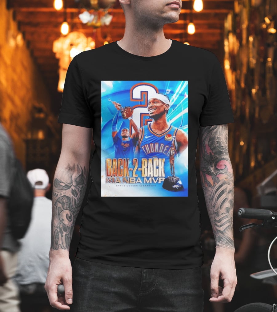 Shai Gilgeous Alexander OKC Thunder Back 2 Back Kia NBA MVP T-Shirt