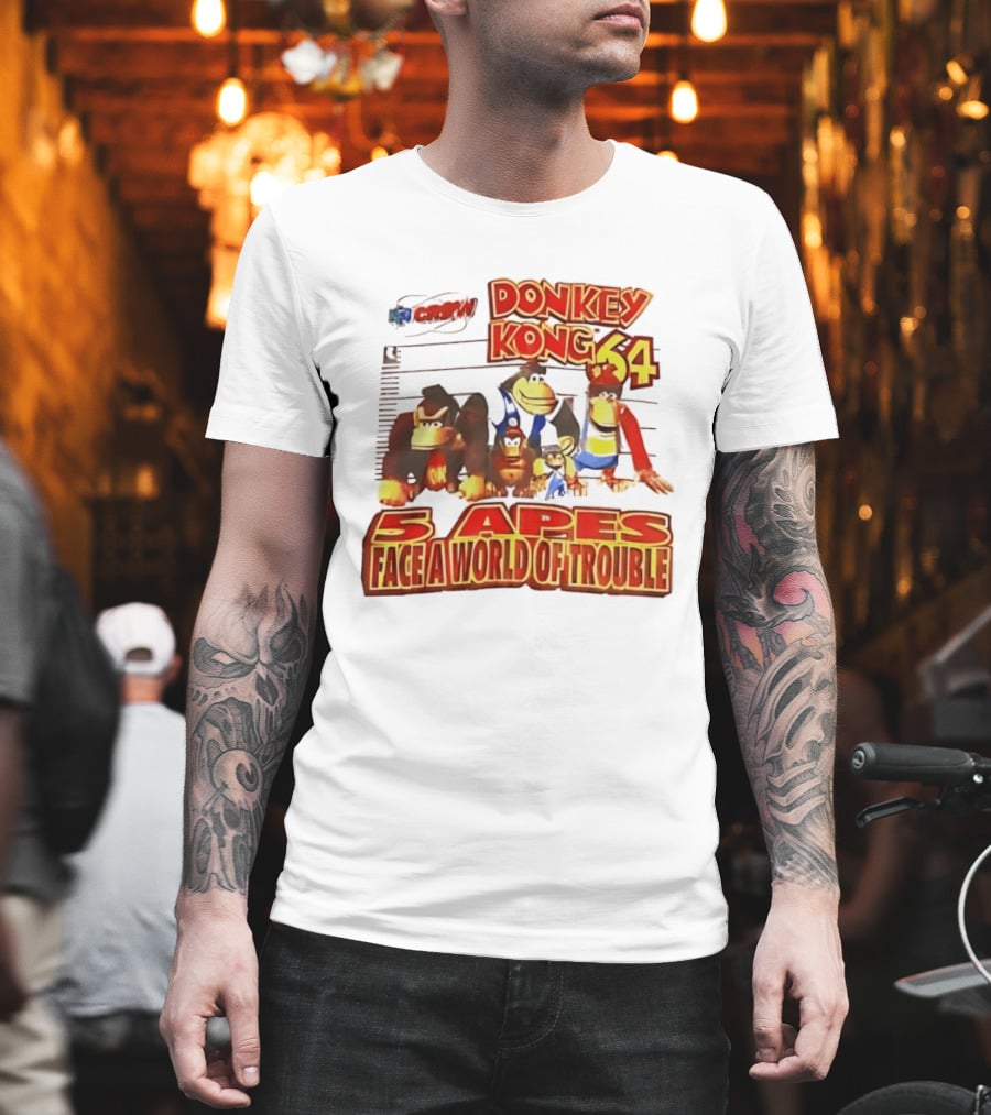 Donkey Kong 64 Five Apes Face A World Of Trouble T-Shirt