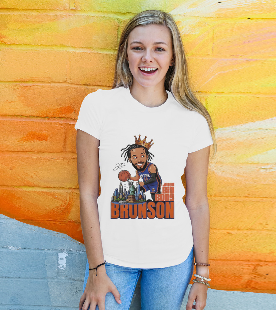 Jalen Brunson New York Knicks Big Body Crown Basketball Skyline Statue Of Liberty T-Shirt
