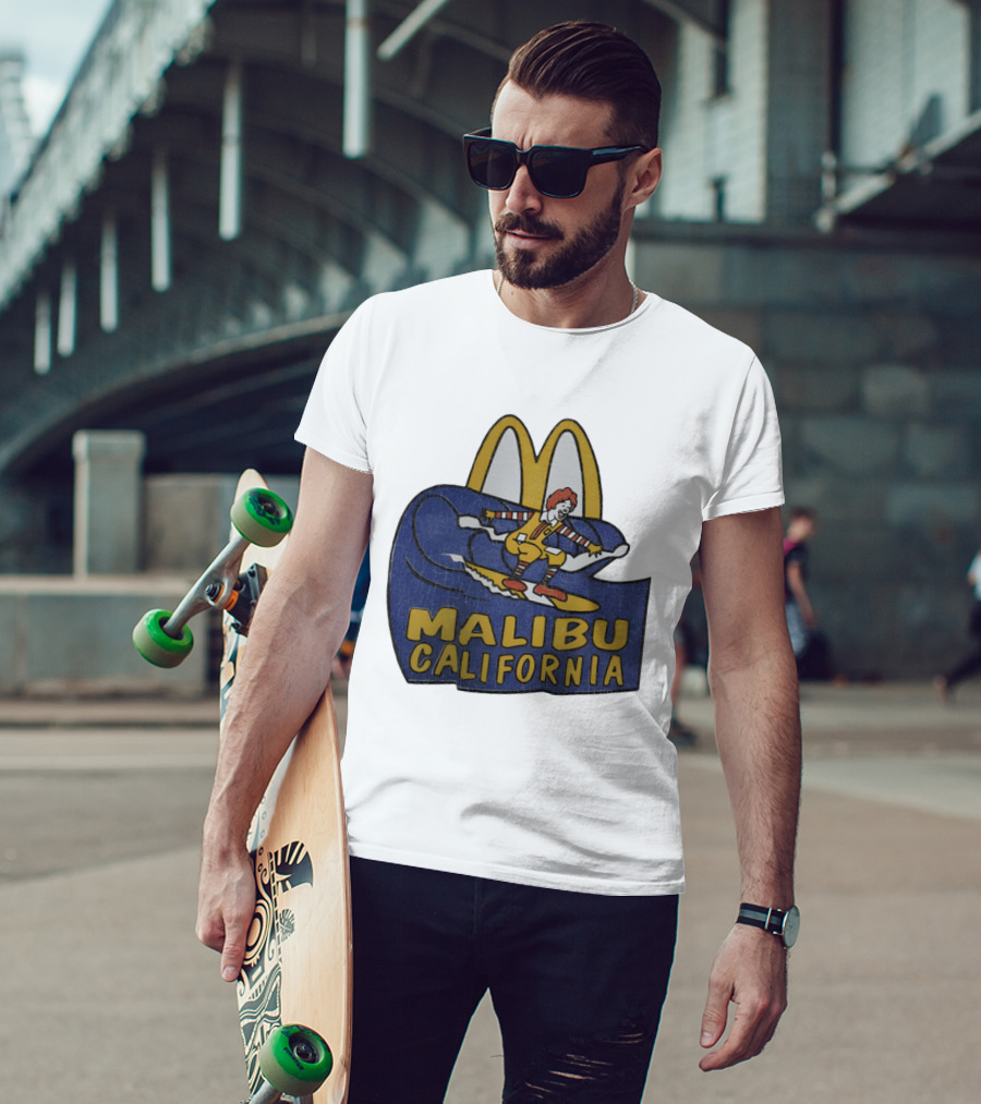 Malibu California Rare Ronald McDonald Surfing McDonald's Golden Arches T-Shirt