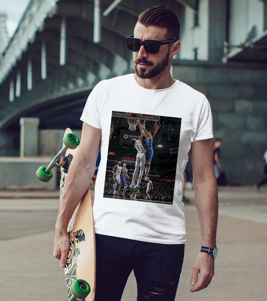 Victor Wembanyama San Antonio Spurs Dunk Vs Oklahoma City NBA Action T-Shirt