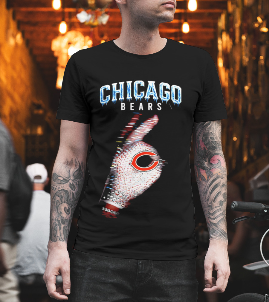 Chicago Bears Iceman 2026 Glitch Effect Football T-Shirt