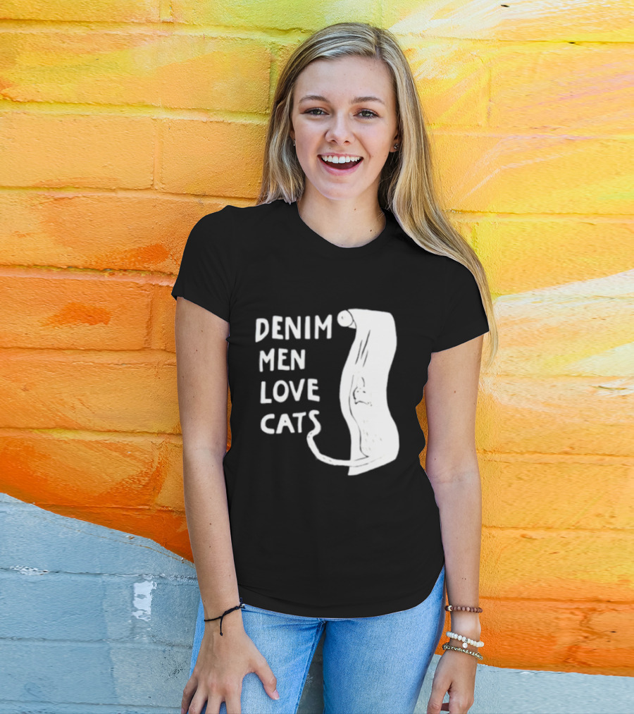 Denim Men Love Cats Fashion T-Shirt