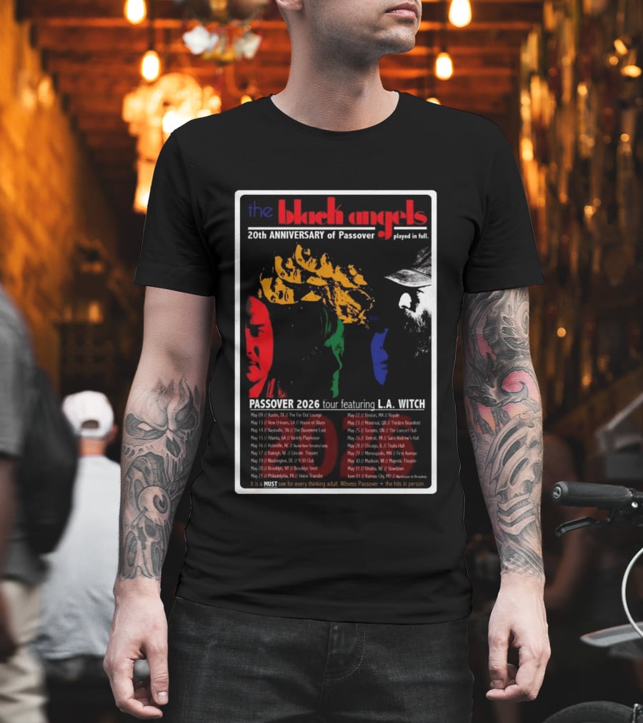 The Black Angels 20th Anniversary Passover 2026 Tour Featuring L.A. Witch T-Shirt