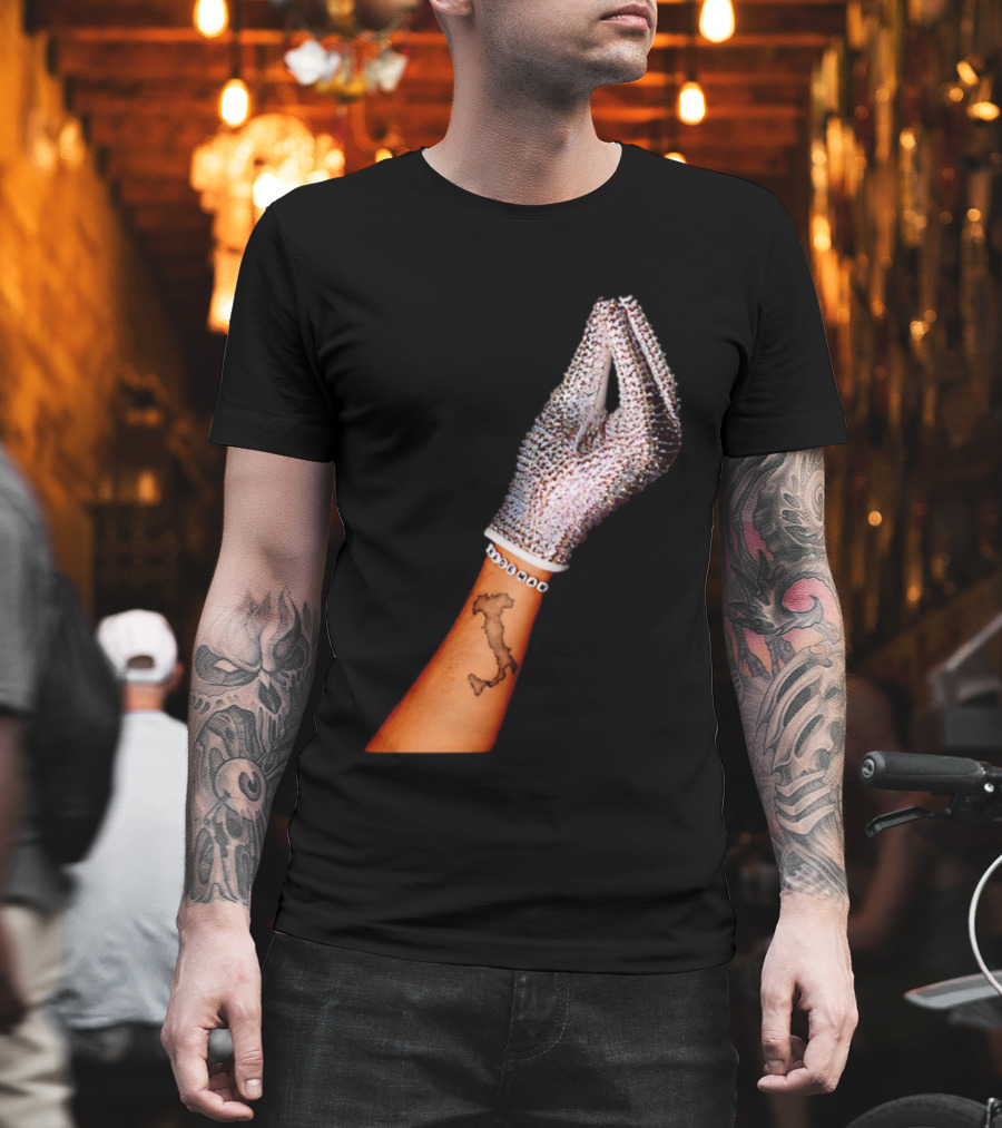 Mademan Italia Drake IceMan Glitter Glove Tattoo T-Shirt