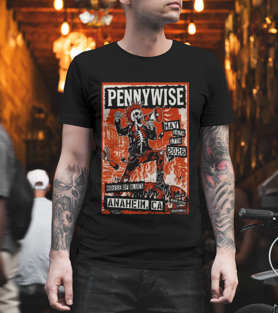 Pennywise House Of Blues Anaheim CA May 16 17 2026 GarageLand T-Shirt