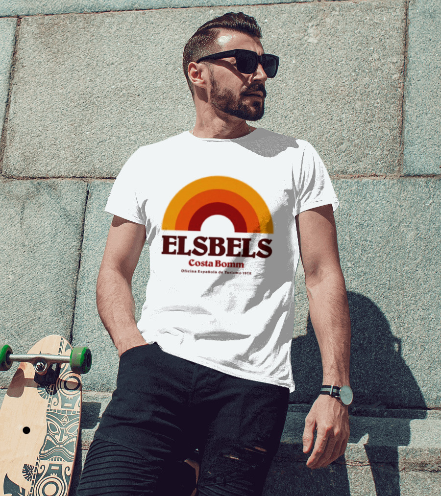 Elsbels Costa Bomm Oficina Española De Turismo 1978 Retro Rainbow T-Shirt