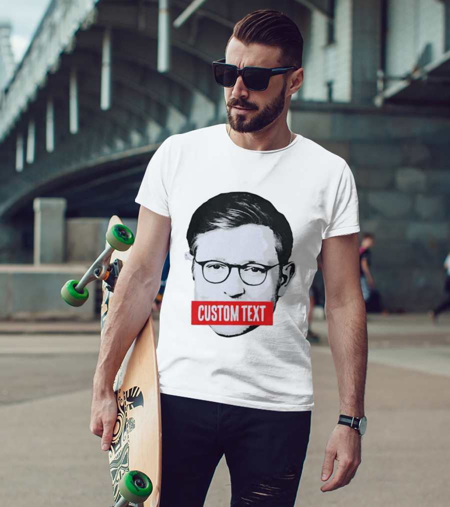 Mike Johnson Silenced Voice Custom Text Stencil T-Shirt