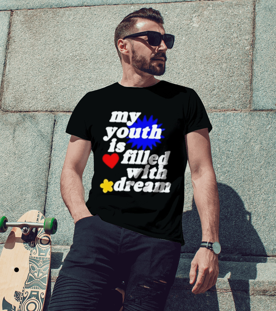 My Youth Is Filled With Dream Heart Star Burst T-Shirt