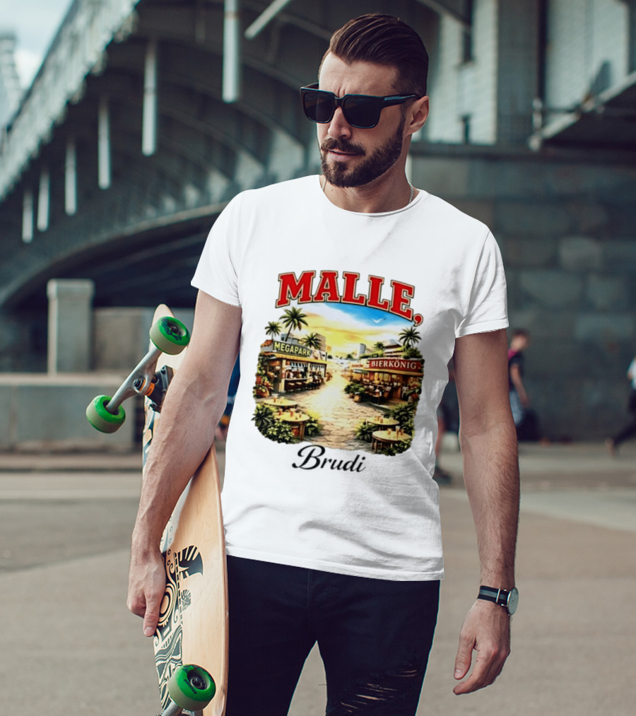 Malle Brudi Megapark Bierkönig Island Vibes Tropical Scene T-Shirt