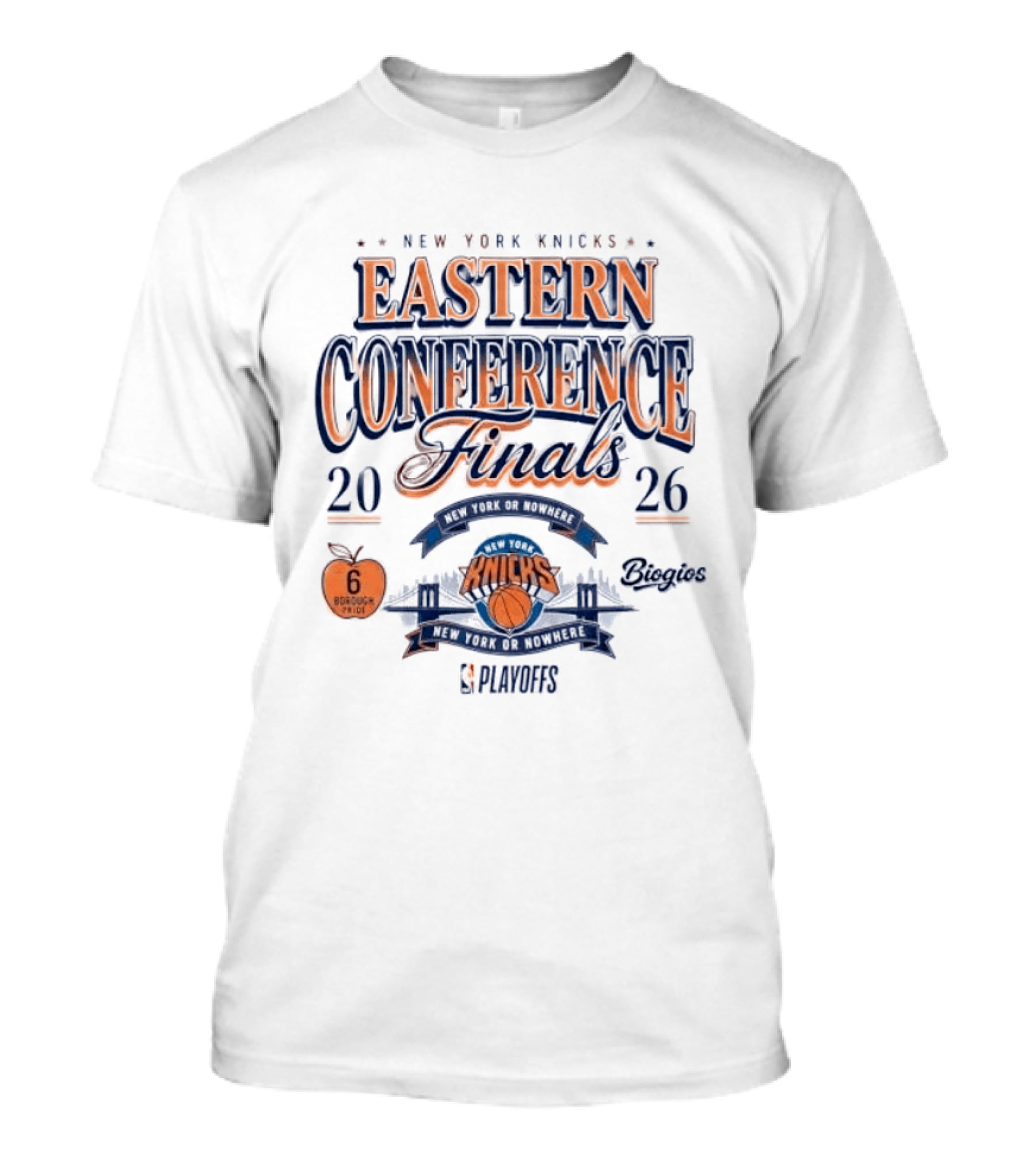 New York Knicks 2026 Eastern Conference Finals Champs Nowhere Borough 6 Playoffs Basketball Fan T-Shirt