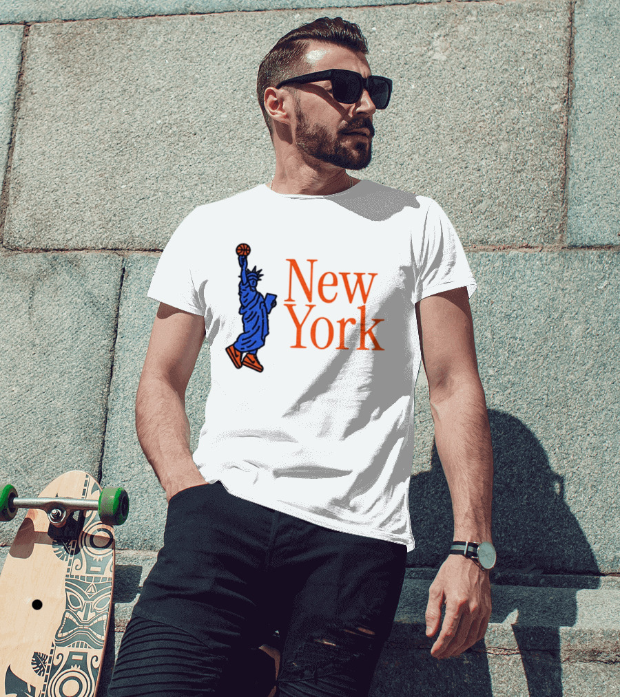 New York Knicks Basketball Statue Of Liberty NBA 2026 T-Shirt