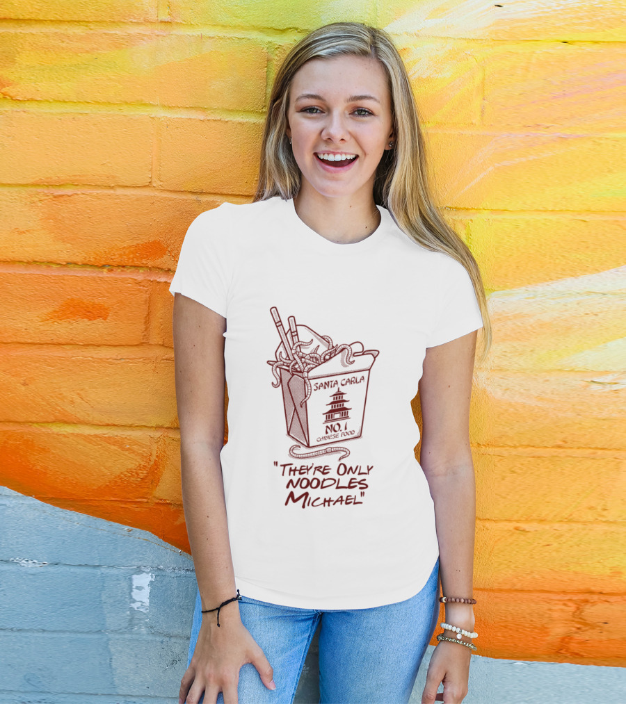Santa Carla No 1 Chinese Food They're Only Noodles Michael Pagoda Box T-Shirt