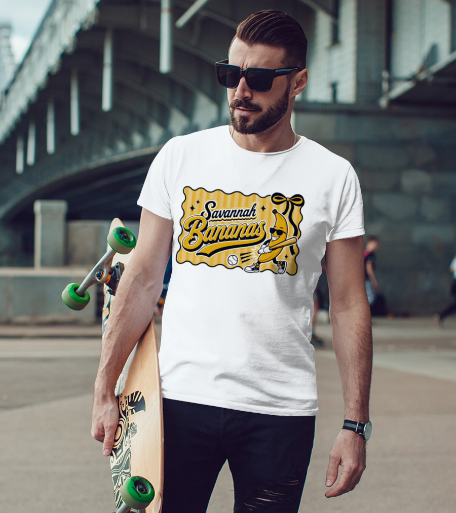 Savannah Bananas Baseball Team Cartoon Character Batting Savannah Georgia 2026 T-Shirt