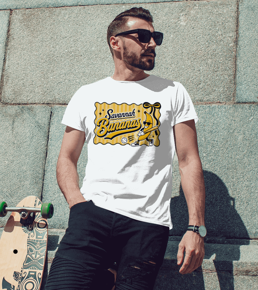Savannah Bananas Baseball Team Cartoon Character Batting Savannah Georgia 2026 T-Shirt