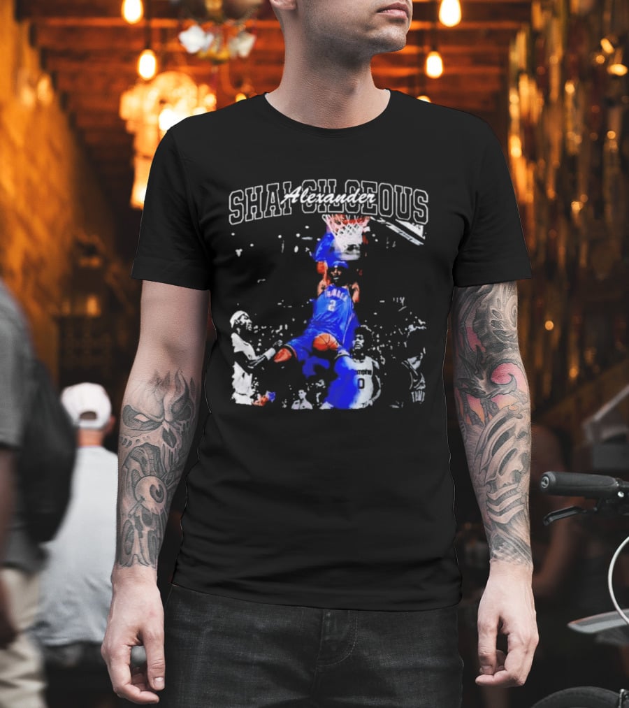 Shai Gilgeous Alexander Thunder Dunk Legacy Basketball Action T-Shirt
