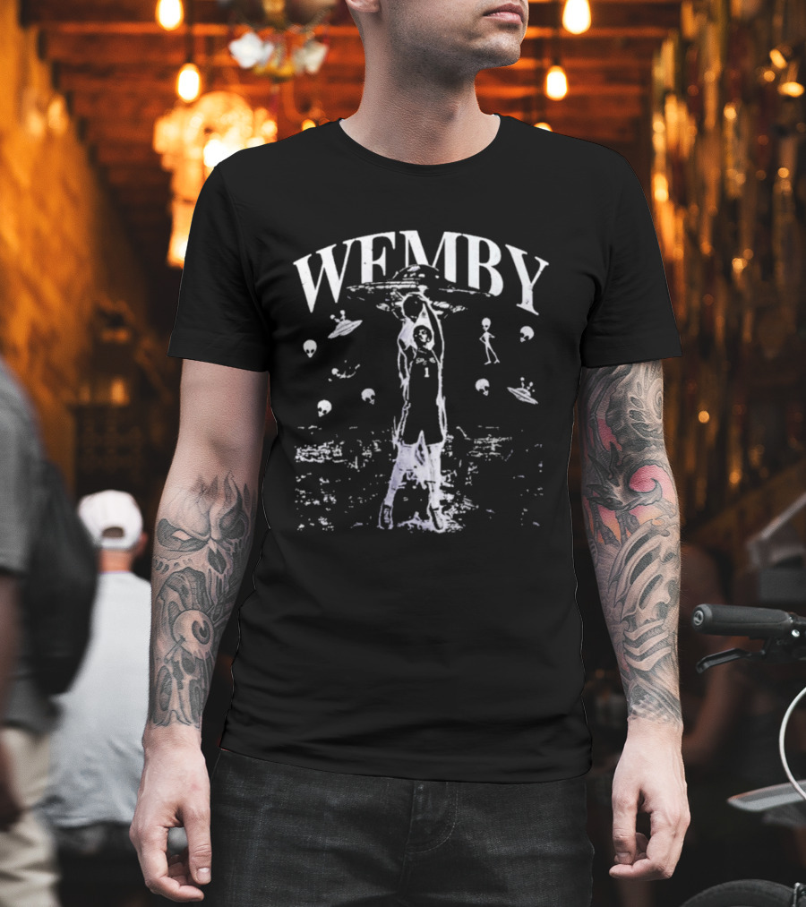 Wemby UFO Alien Basketball San Antonio Team T-Shirt
