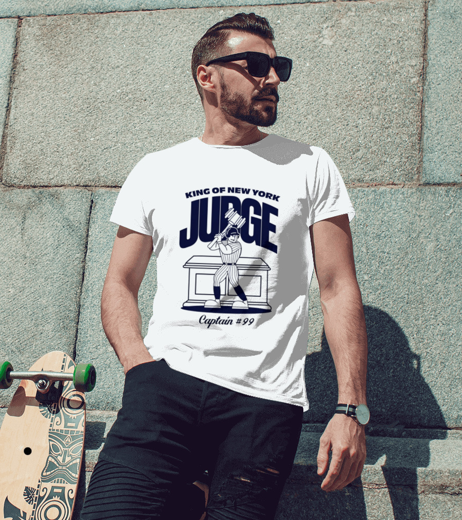 King Of New York Judge Captain #99 Toddler Yankees Superstar Cartoon T-Shirt