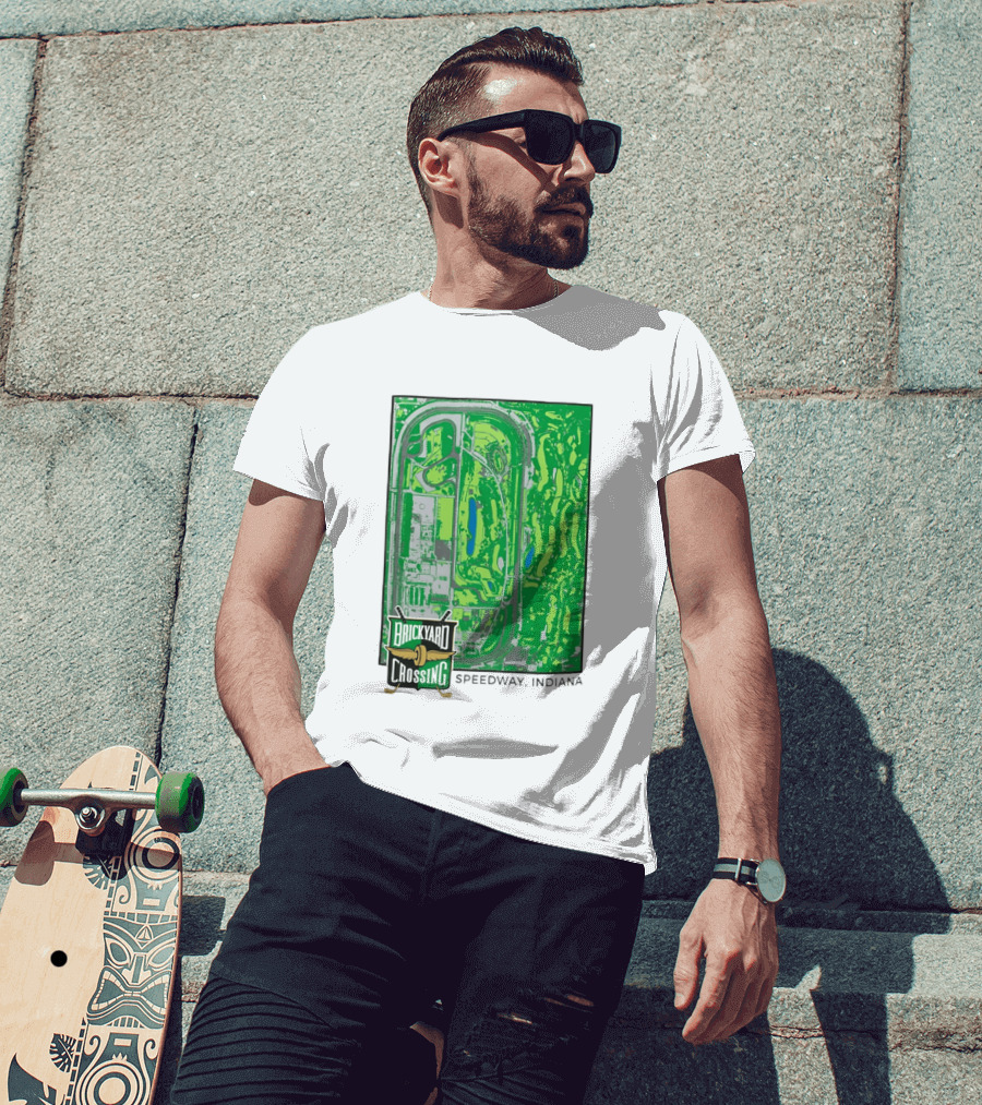 Brickyard Crossing Speedway Indiana Map Instant T-Shirt