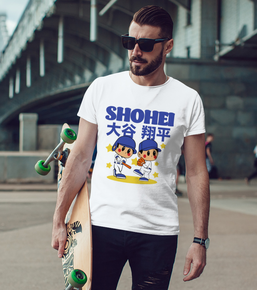 Shohei Ohtani Los Angeles Dodgers Superstar Cartoon Toddler T-Shirt