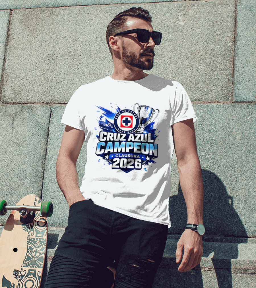 Cruz Azul Campeon Clausura 2026 Trophy Celebration T-Shirt