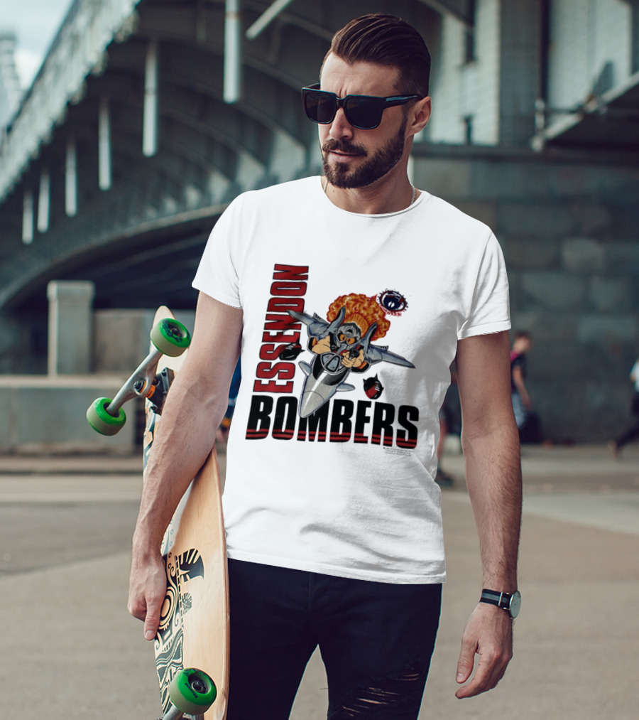 Essendon Bombers Fighter Jet Character Vintage 1992 T-Shirt