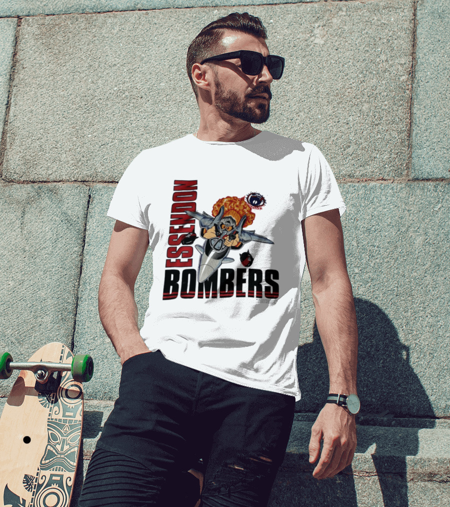 Essendon Bombers Fighter Jet Character Vintage 1992 T-Shirt
