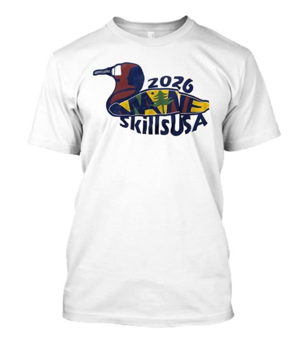 Maine 2026 SkillsUSA Loon Silhouette With State Flag T-Shirt