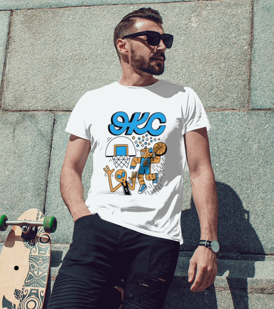 OKC Thunder Rumble Dunk Alien Basketball T-Shirt
