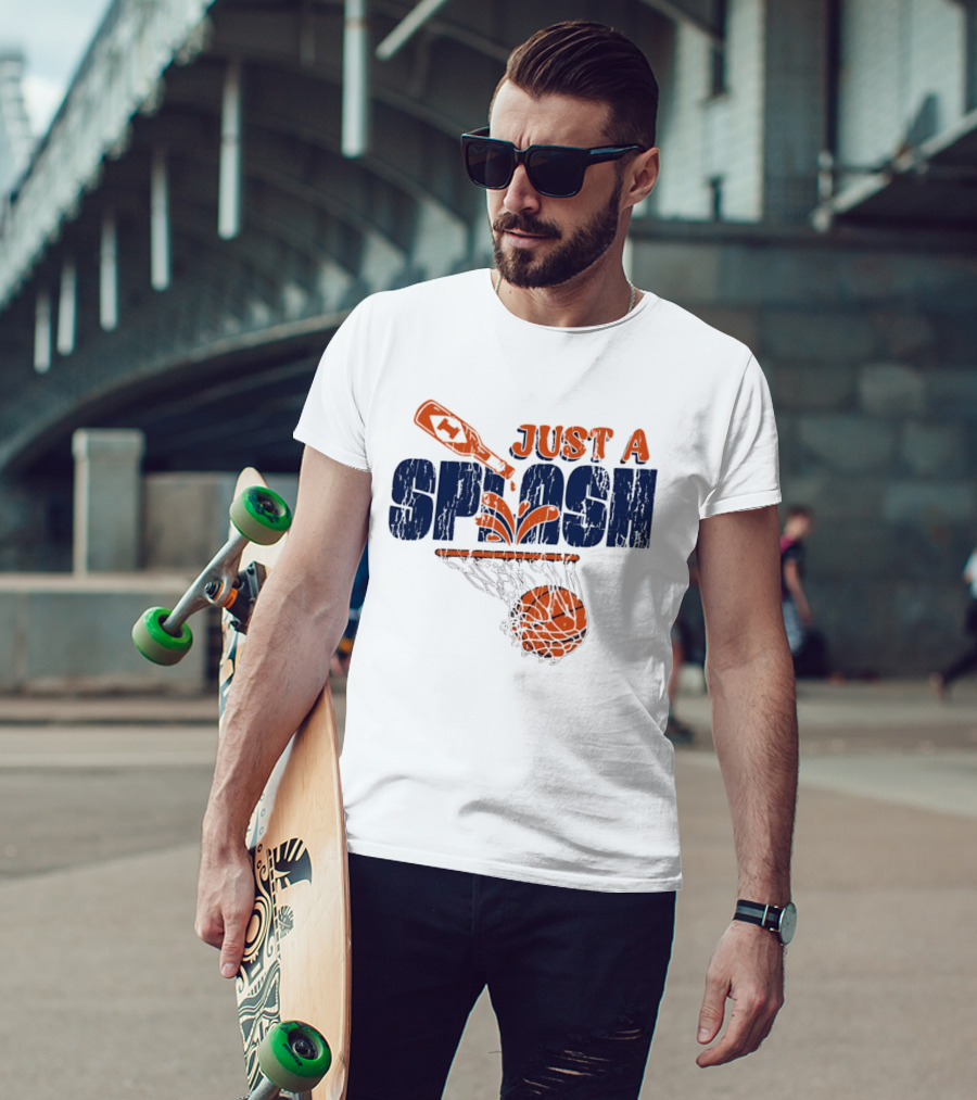 University Of Illinois Illini NCAA Basketball Just A Splash Net And Ball Motif T-Shirt