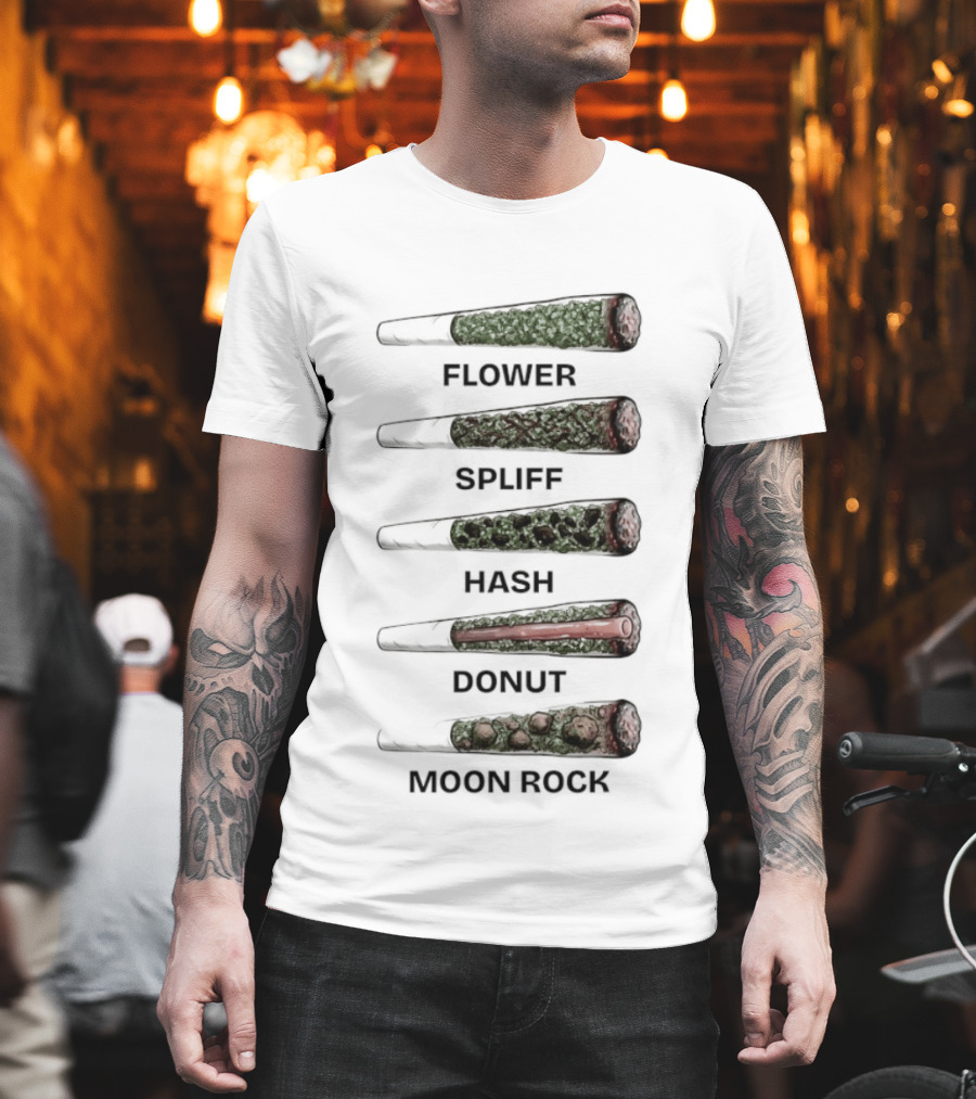 Weed Flower Spliff Hash Donut Moon Rock Smoking Styles T-Shirt