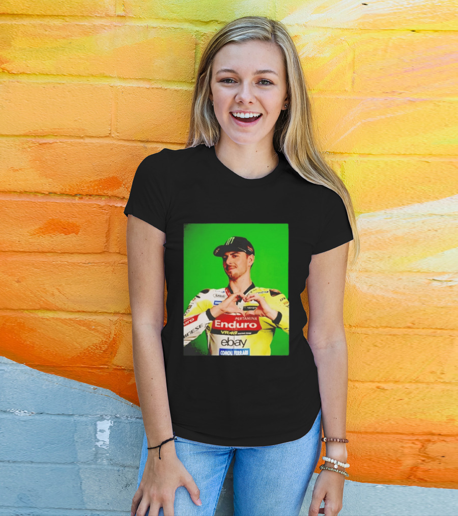 Valentino Rossi Motogp Legend Heart Sign VR46 Enduro Racing Yellow T-Shirt