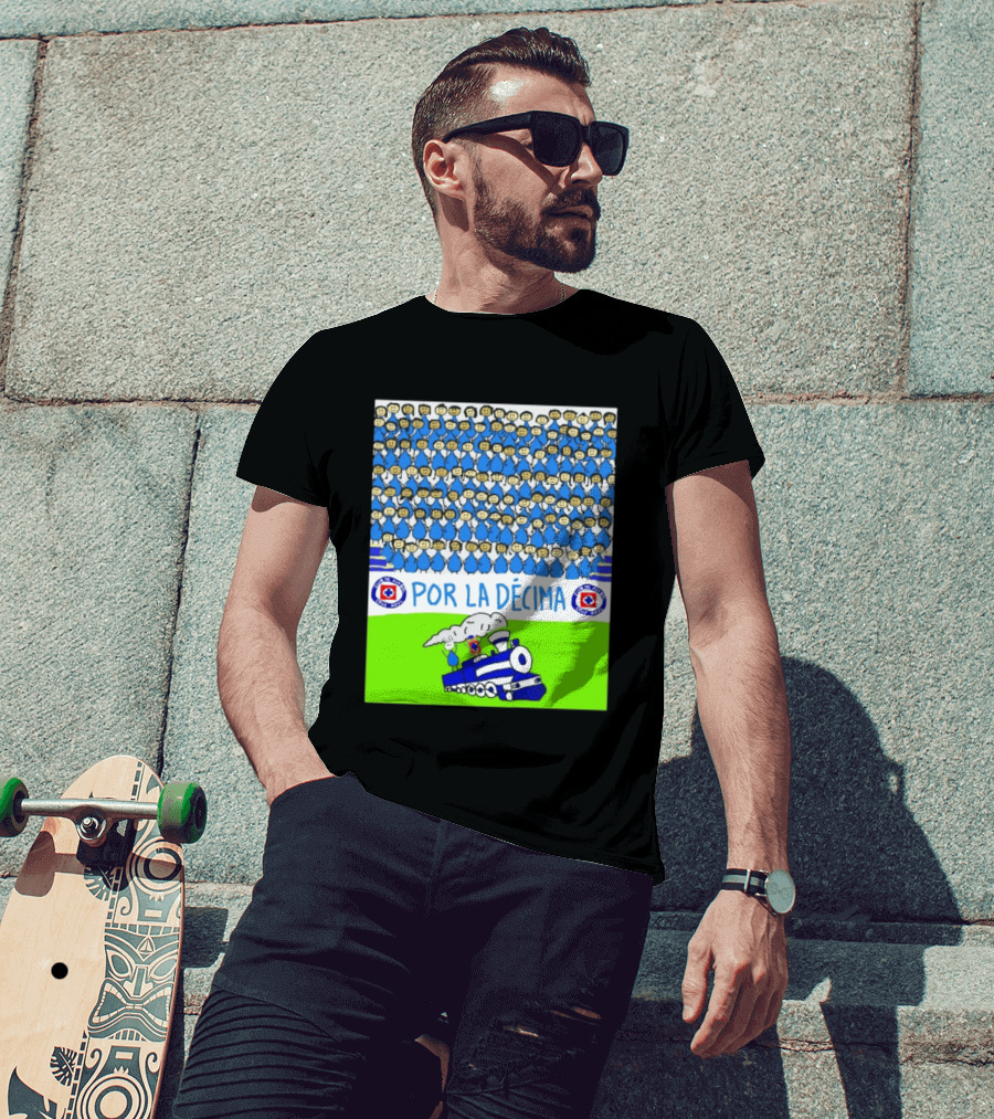 Crowd Celebrating Por La Décima With Train And Cruz Azul T-Shirt