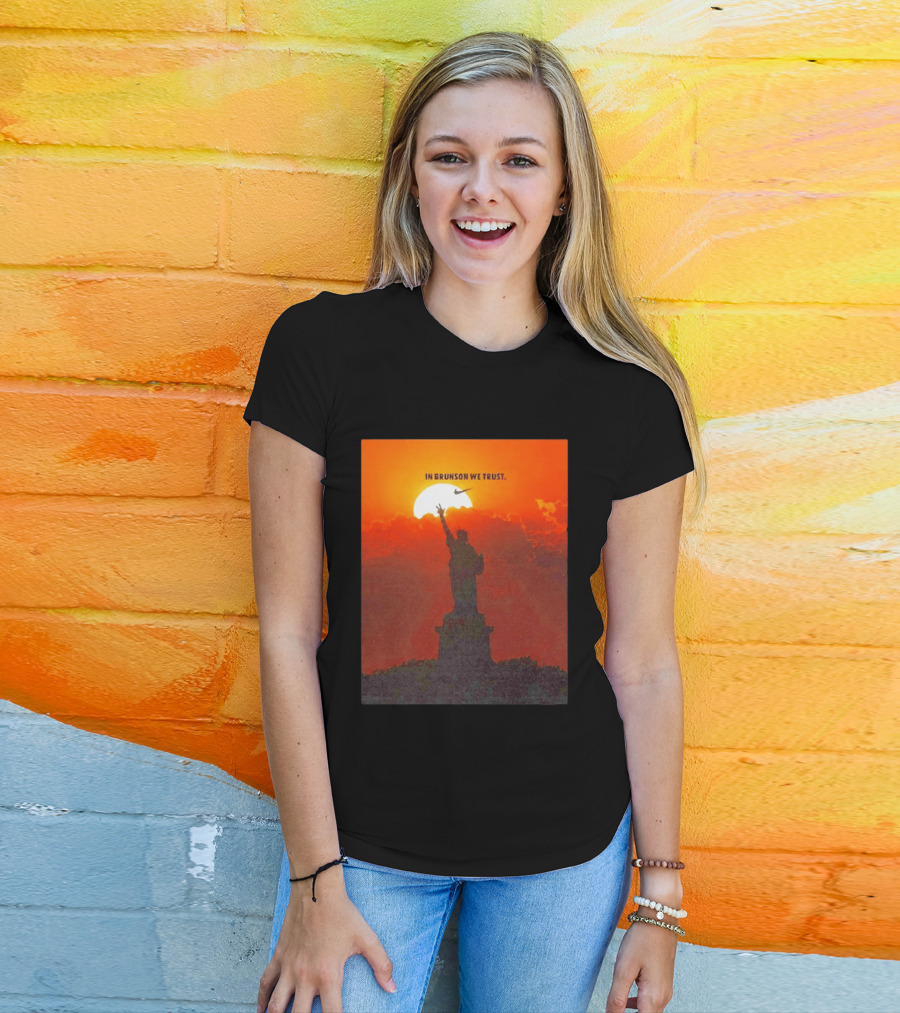 In Brunson We Trust New York Knicks Nike Liberty Sunset T-Shirt