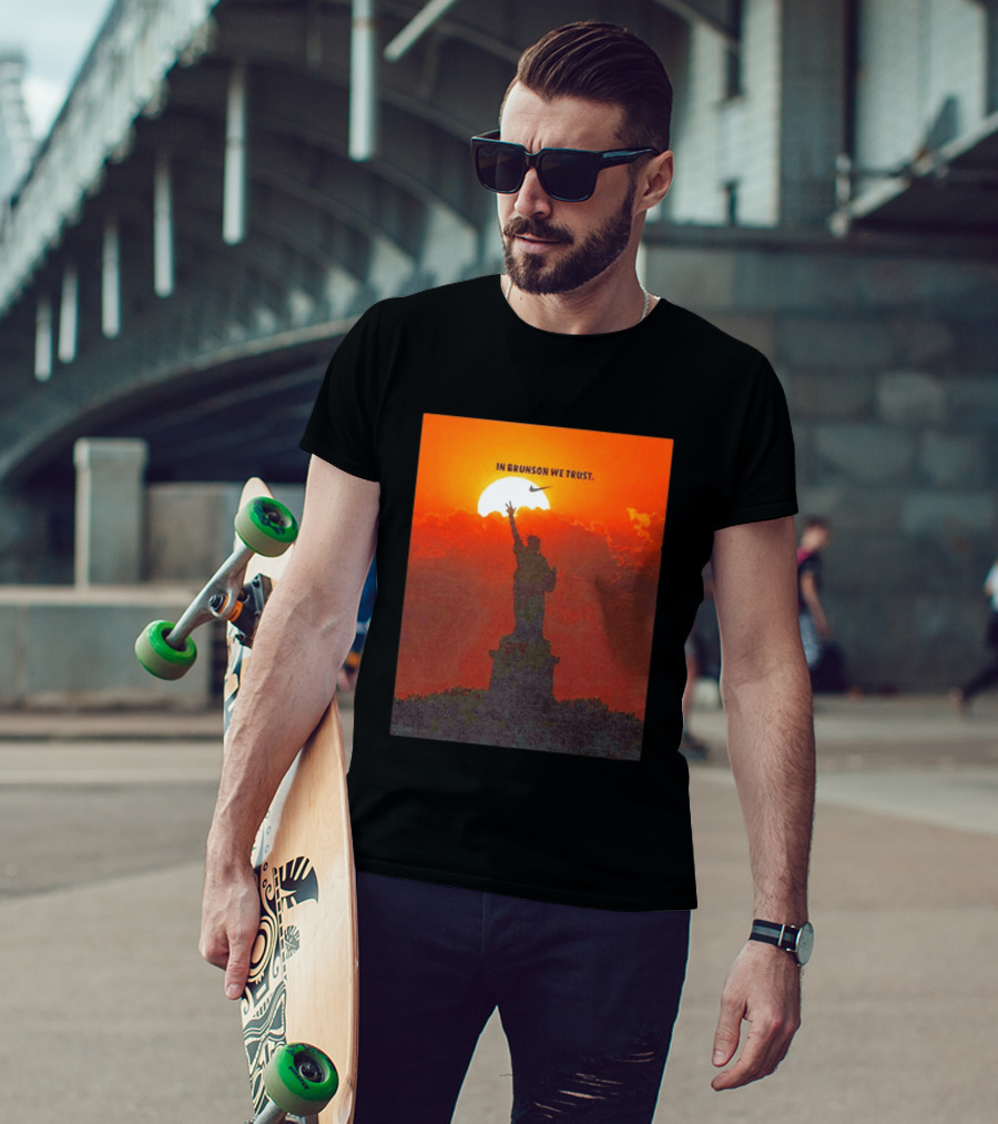 In Brunson We Trust New York Knicks Nike Liberty Sunset T-Shirt