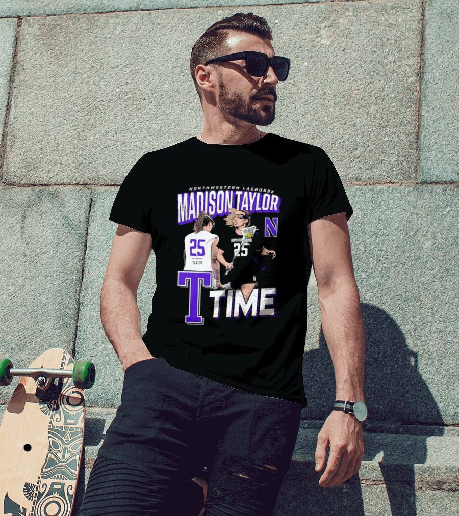 Northwestern Lacrosse Madison Taylor 25 Time T-Shirt