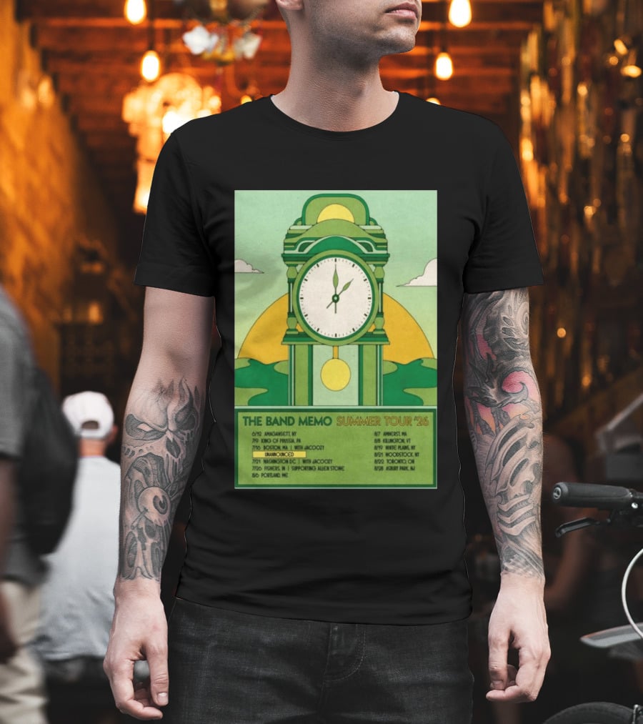 The Band Memo Summer Tour 2026 Amagansett King Of Prussia Boston Washington Missoula Portland Amherst Killington Woodstock Toronto Asbury Park T-Shirt