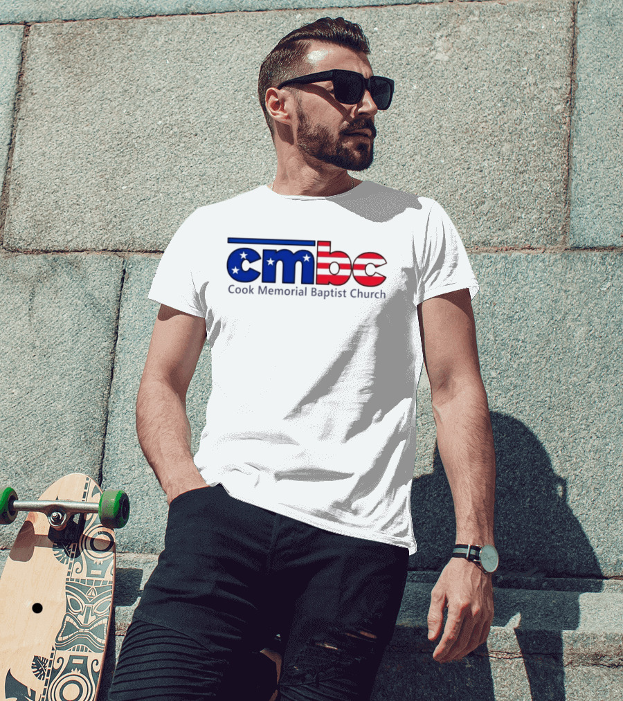 CMBC Cook Memorial Baptist Church Stars And Stripes US Flag T-Shirt