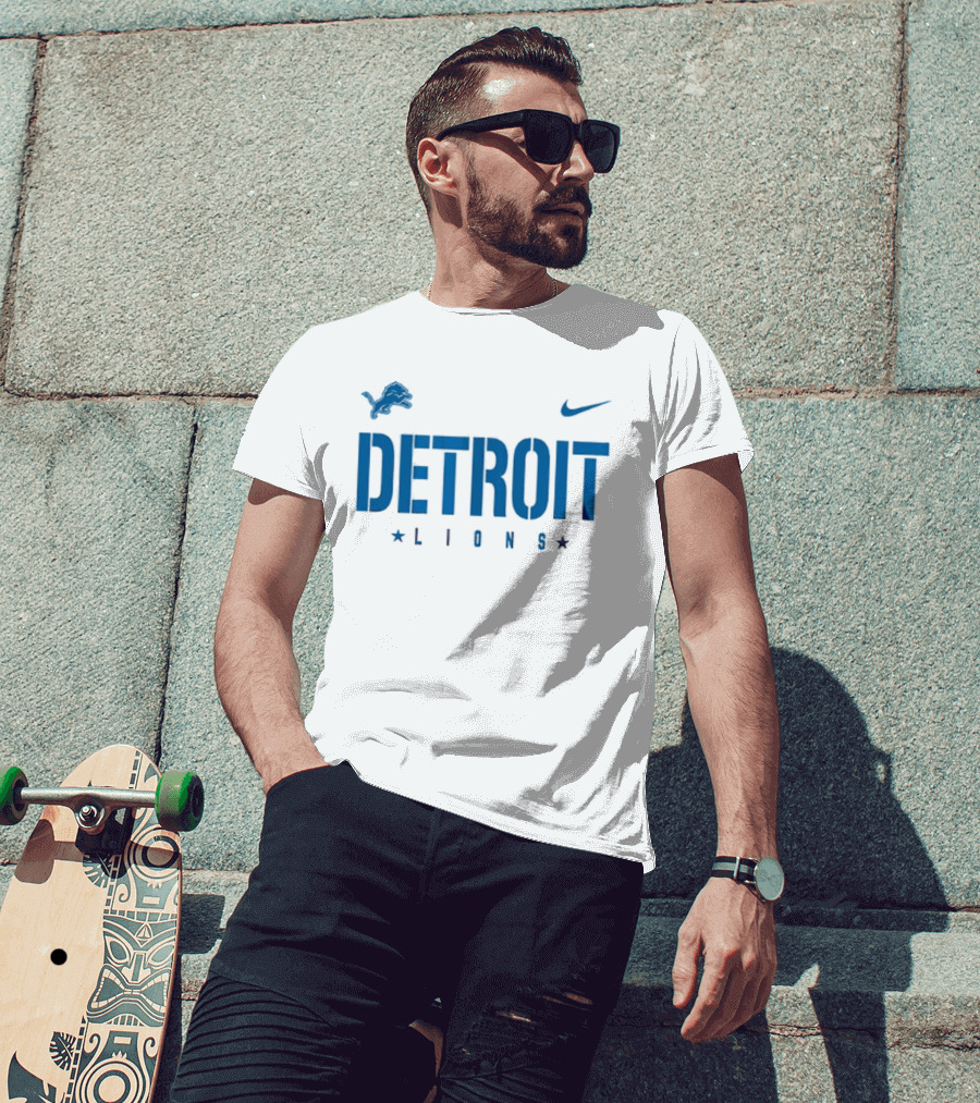 Detroit Lions Nike Collaboration With Star Accents T-Shirt