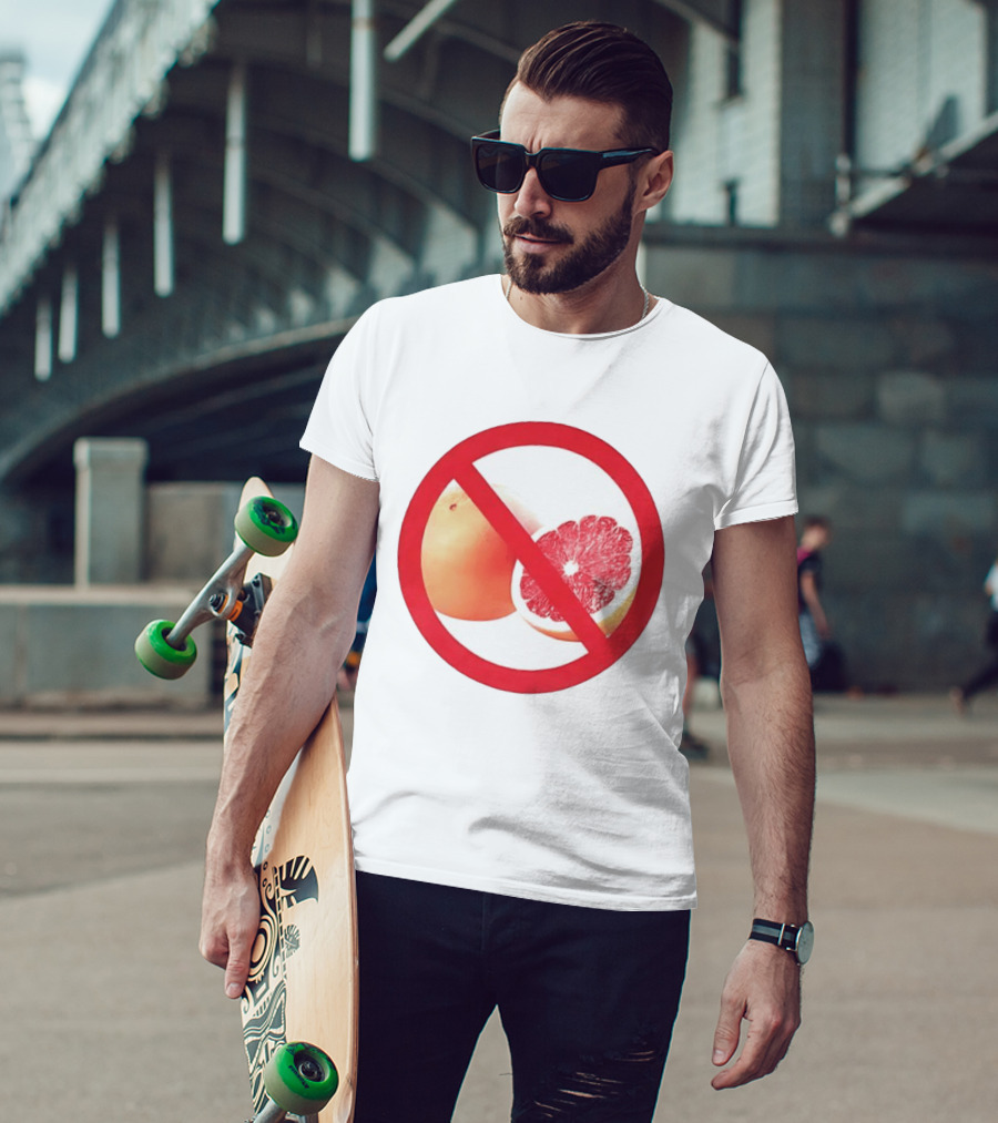 Grapefruit Prohibition Medical Alert Symbol Drug Interaction Caution T-Shirt
