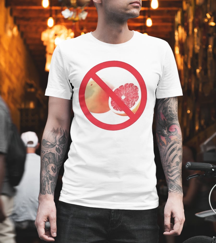 Grapefruit Prohibition Medical Alert Symbol Drug Interaction Caution T-Shirt
