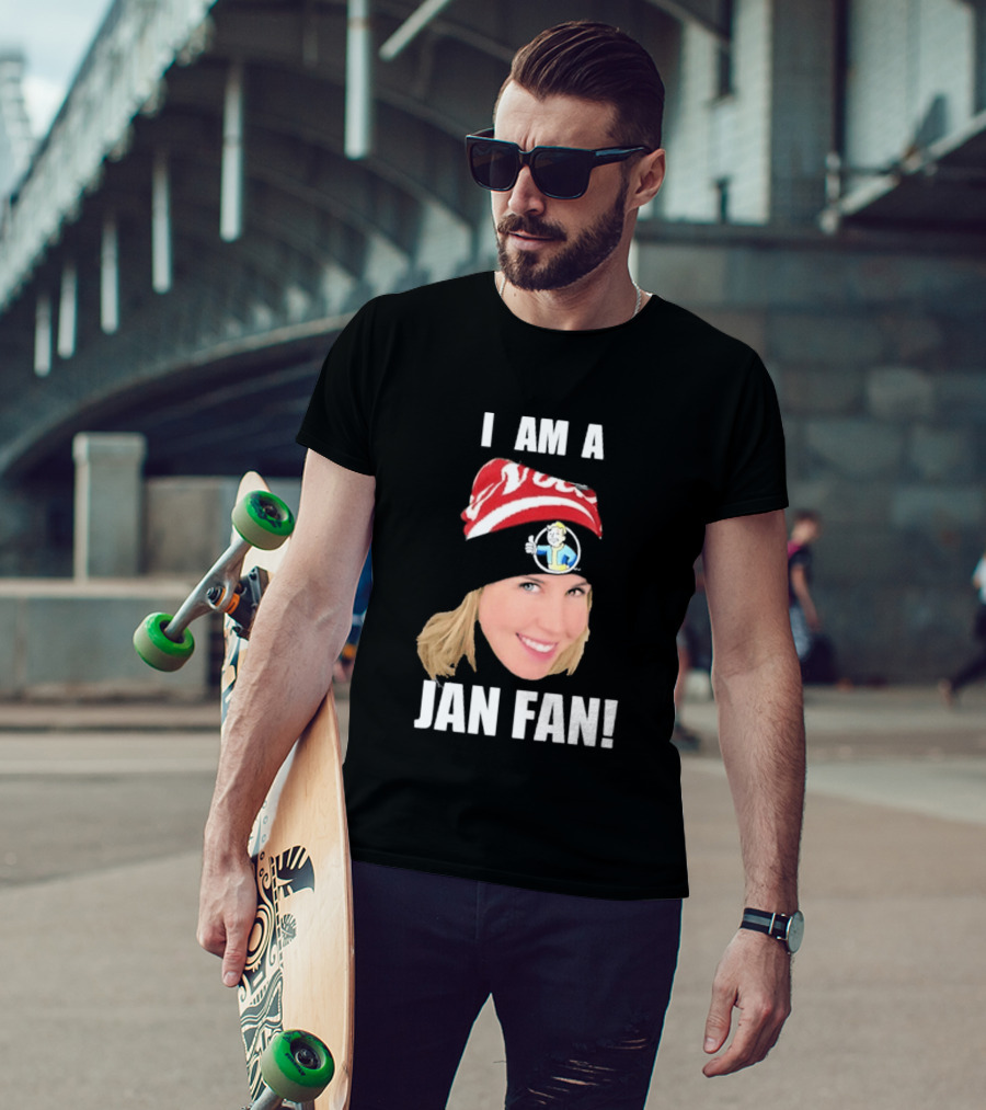 I Am A Jan Fan Face With Red Hat And Iconic Game T-Shirt