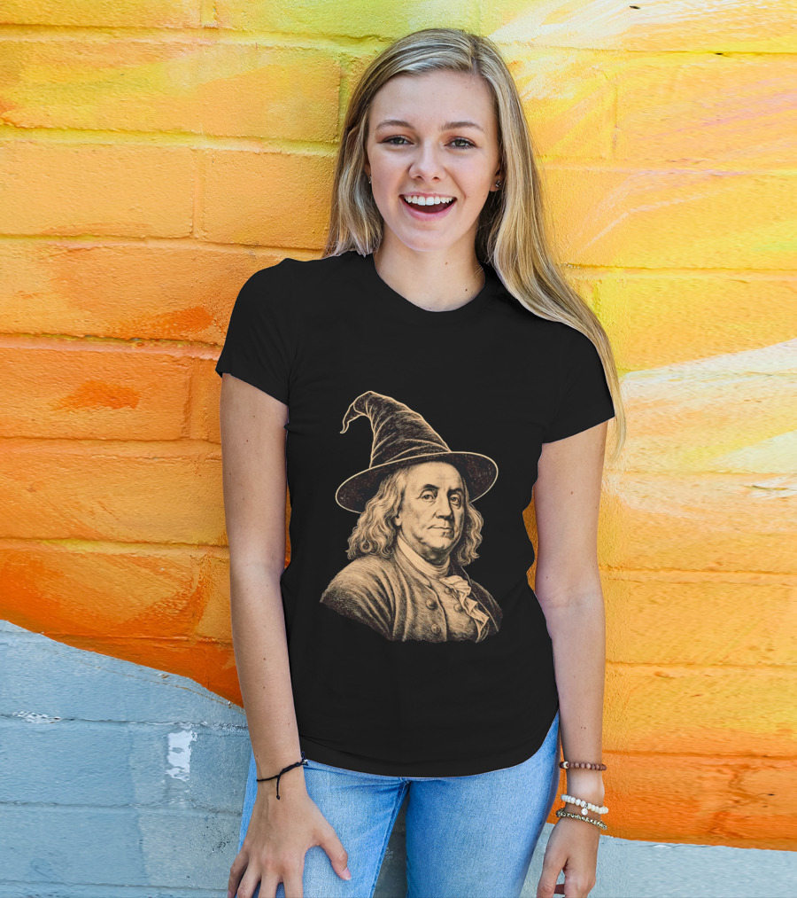 Wizard Benjamin Franklin Witch Hat T-Shirt