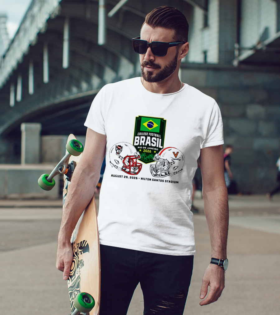 NC State Wolfpack Vs Virginia Cavaliers Brasil College Football Rio Game 2026 Hilton Santos Stadium August 30 T-Shirt